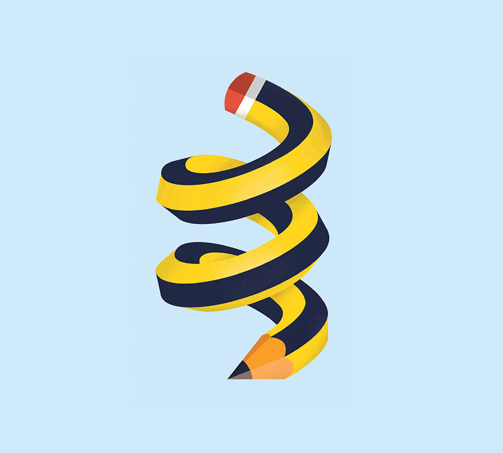 Spiral pencil illustration